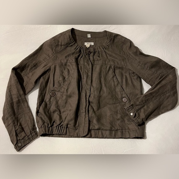 Khaki Linen Jacket - Picture 1 of 5